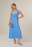 Humidity Dress Tallulah Contrast Crnflwr/White