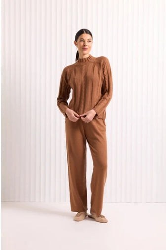 Foil Goddess Pant- Caramel