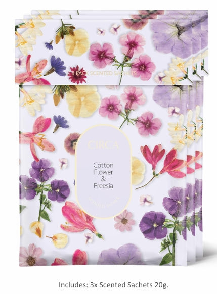 Circa Scented Sachets 3x20g- Cotton Flower & Freesia