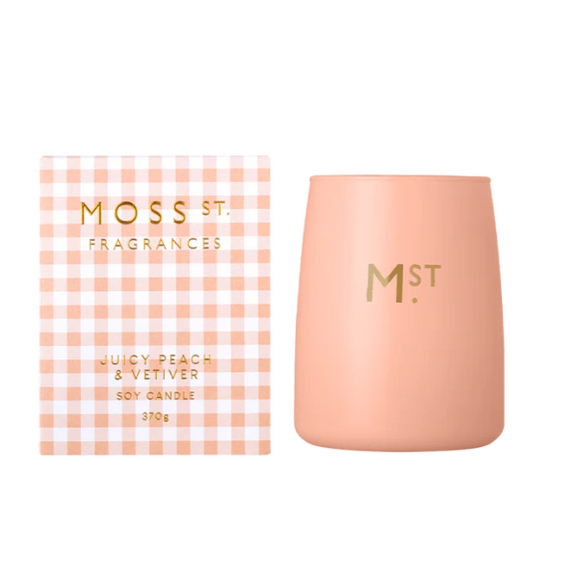 Moss St. Limited Edition Juicy Peach & Vetiver Soy Candle 370g
