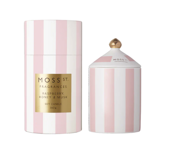 Moss St Limited Edition Raspberry, Honey & Musk Ceramic Candle 360g