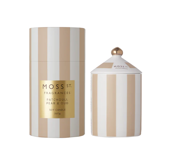 Moss St Limited Edition Patchouli, Pear & Oud Ceramic Candle 360g