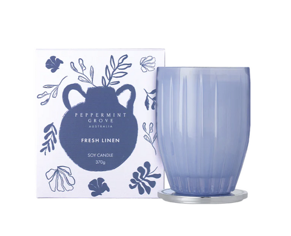 Limited Edition Peppermint Grove Fresh Linen Soy Candle 370g