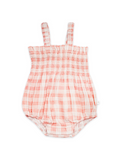 Kynd Baby Shirred Romper - Blush Check