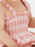 Kynd Baby Shirred Romper - Blush Check