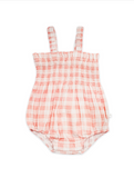 Kynd Baby Shirred Romper - Blush Check