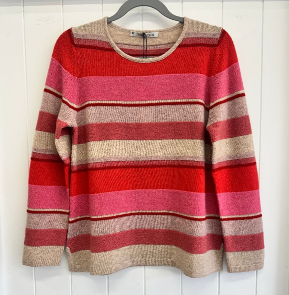 Mansted Lamb Stripe Crew Fabia - Sand
