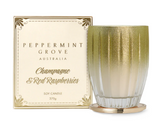 Limited Holiday Edition Peppermint Grove Champagne & Red Raspberries Soy Candle 370g