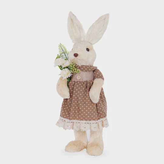 Holly & Ivy Petunia Bunny with Flowers