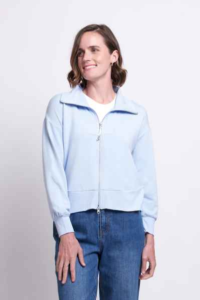 FOIL Too Easy Zip Sweater Soft Blue
