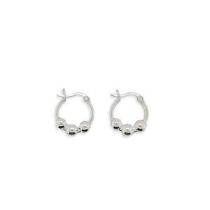 Mountain Creek Jewellery Stirling Silver 3 Ball Hoop Earrings