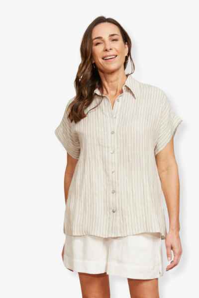 Eb & Ive Sojourn Stripe Shirt- Dune