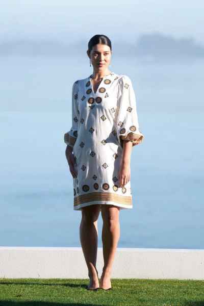 FOIL Well Crafted Dress- Embroidered Linen