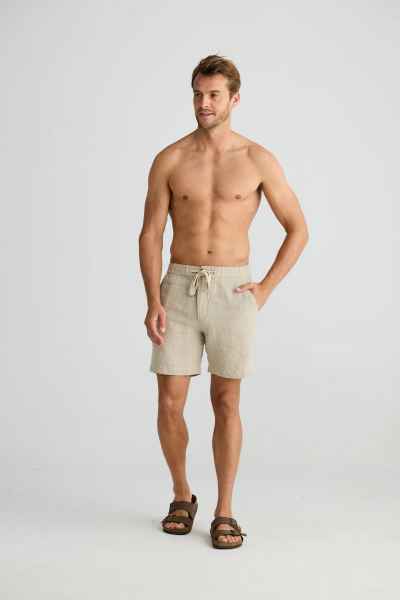 Fossick Cornell Short - Natural Linen