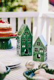 Madras Small Green Christmas House Green Table Decoration