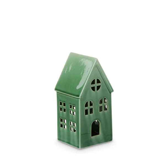 Madras Small Green Christmas House Green Table Decoration