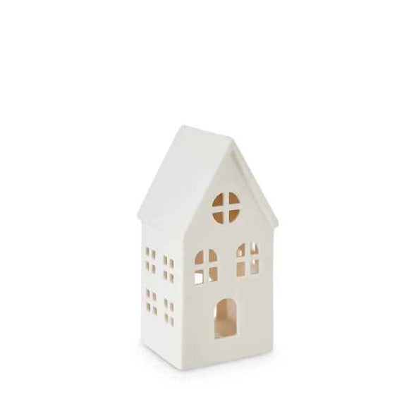 Madras Small White Christmas House Table Decoration