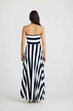 Holiday Thandie Strapless Dress - Navy Stripe