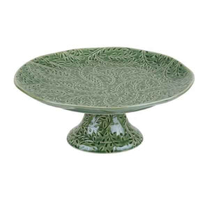 Venus Ceramic Footed Plate Green