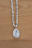 Baobab Collections Semi-Precious Beaded Necklace: Howlite (White)