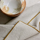 Jetty Embroidered Mustard/ Oatmeal Napkins Set/4