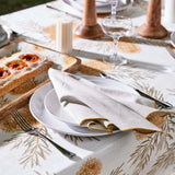 Jetty Embroidered Mustard/ Oatmeal Napkins Set/4
