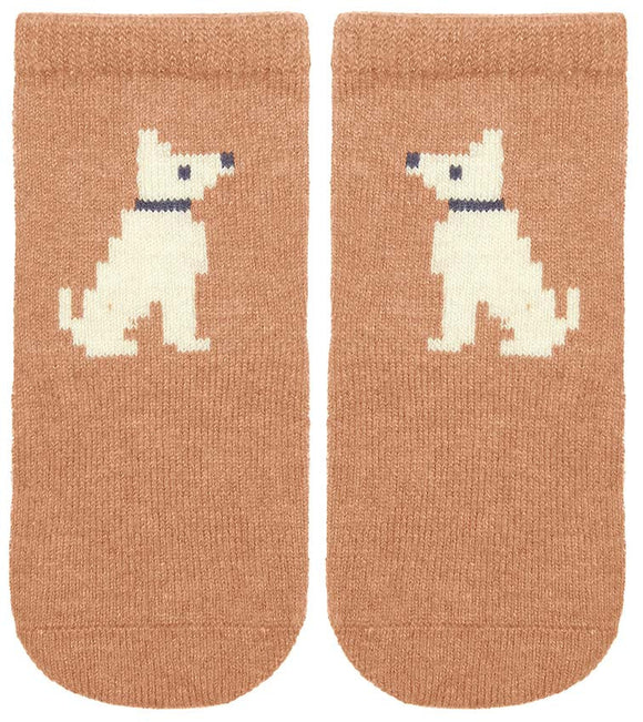 Toshi Organic Jacquard Ankle Socks Puppy