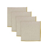 Jetty Embroidered Mustard/ Oatmeal Napkins Set/4