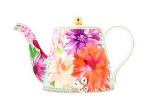 Maxwell & Williams Teas & C's Dahlia Daze Teapot With Infuser 1lt Sky Gift Boxed