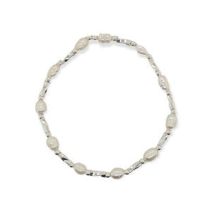 Mountain Creek Jewellery Sterling Silver Twist Pearl Stretch Bracelet